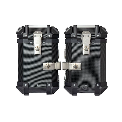 38L Water Transfer Printing Side Box Motorcycle Large Capacity Luggage Box Waterproof Side Hanging Box Motorcycle Accessories Side Tail Box (Motorcycle trunk) - 38l-water-transfer-printing-carbon-fiber-texture-blacksaddle-bag