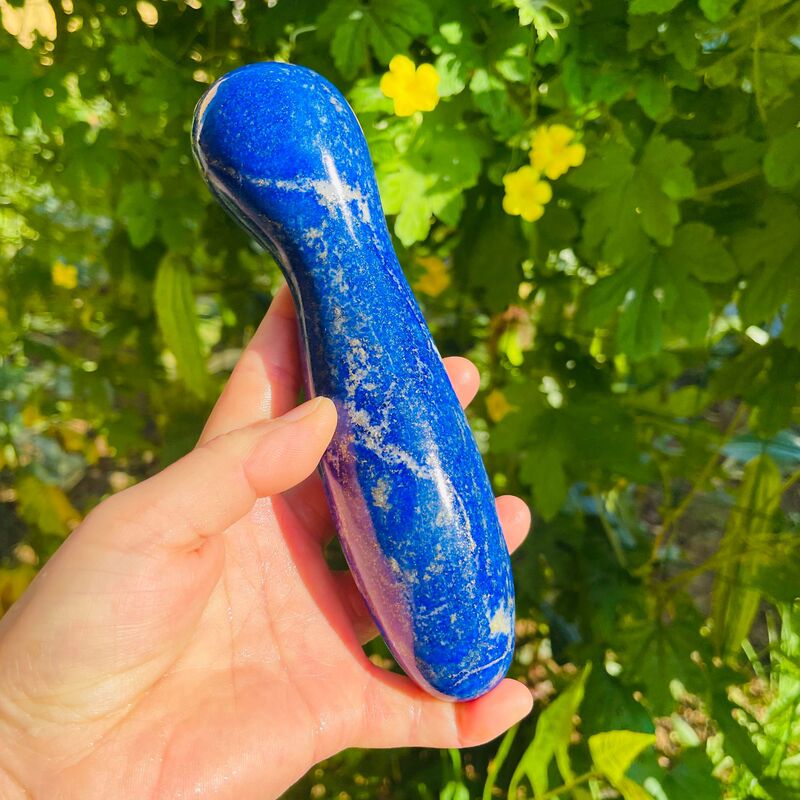 天然水晶青金石 水晶按摩棒 图 1
