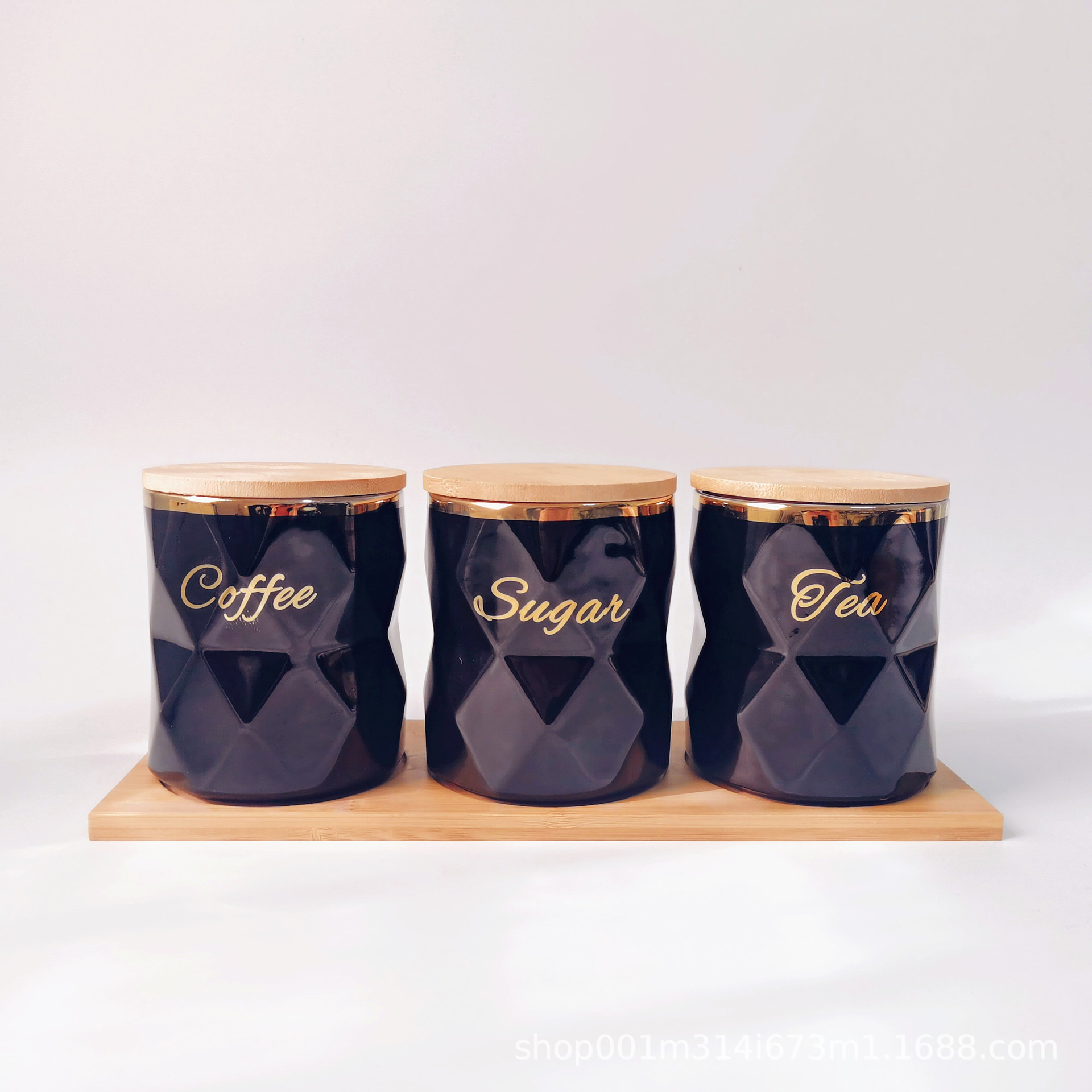 Tanque de sellado de cerámica galvanizado creativo, tanque de almacenamiento de rejilla de perforación, condimento de cocina, lata de azúcar, lata de café, lata de té