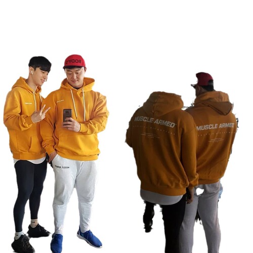Muscle-building Weightlifting Hooded Sports Sweatsuit Set for Men: Winter Pullover, Plus-Size Jacket with Fleece Lining, Thickened Design, and Relaxed-Fit Warm-Keeping Pants