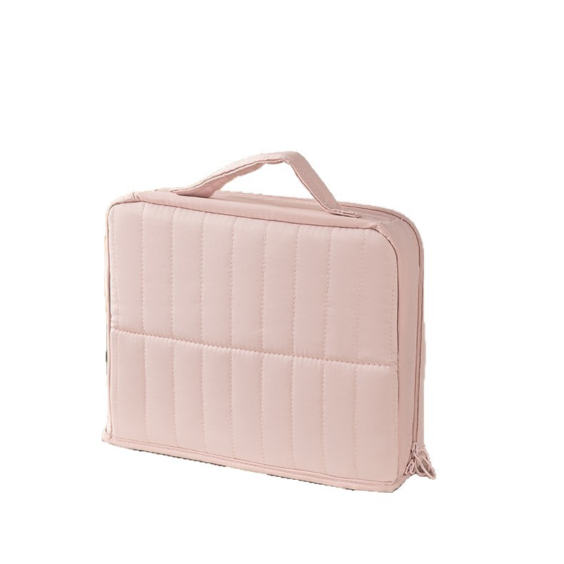 Bolsa de lavado portátil para mujeres de pie, bolsa de almacenamiento de maquillaje multifuncional de alta gama, bolsa de maquillaje de viaje, gran capacidad