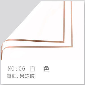 Borde dorado película de gelatina papel mate translúcido papel de embalaje de flores impermeable tienda de flores ramo floral Bolsa De Rosa material de la flor