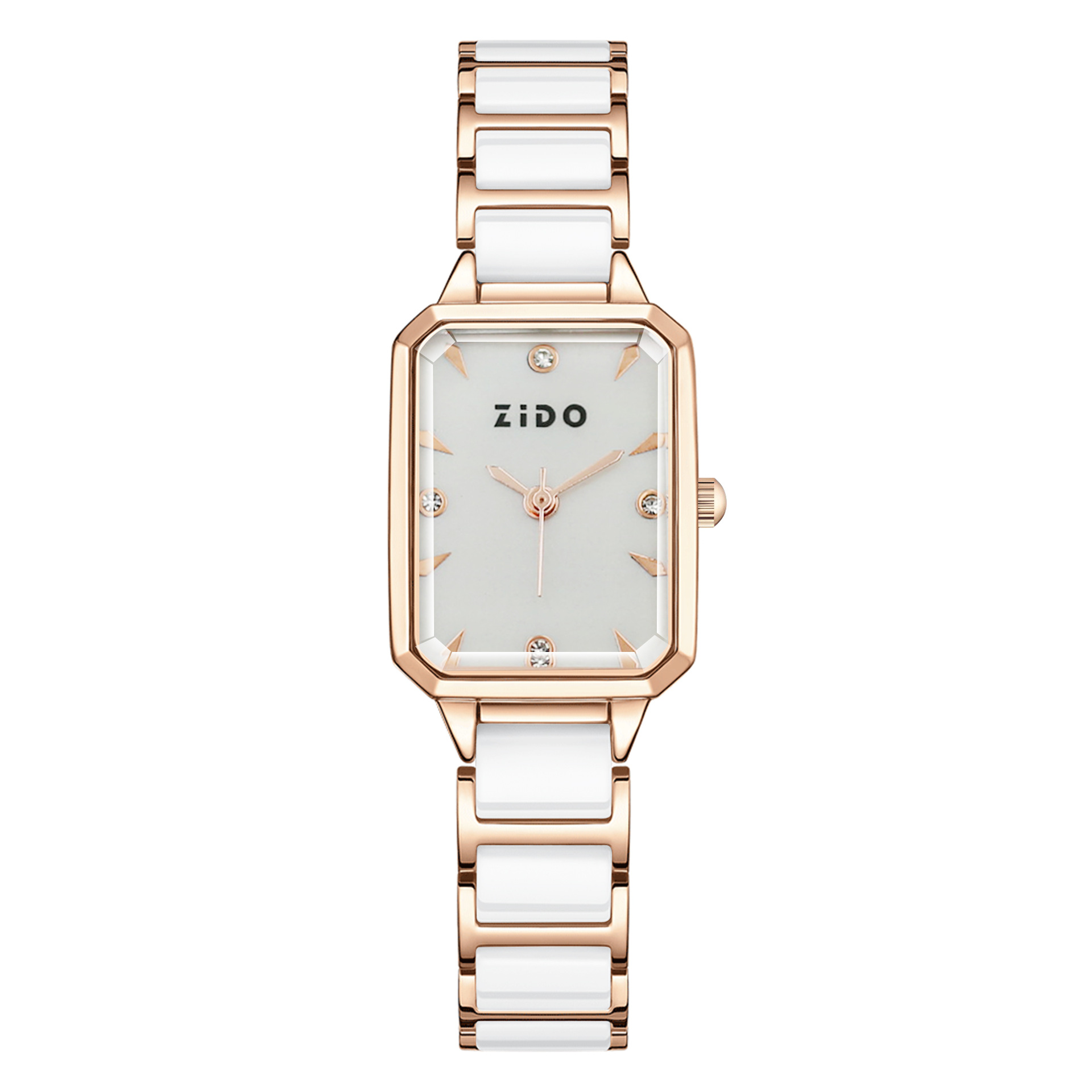 Zhidao Modische rechteckige Damen-Armbanduhr aus Keramik, hochwertige Quarzuhr für Pendler_voghion.com