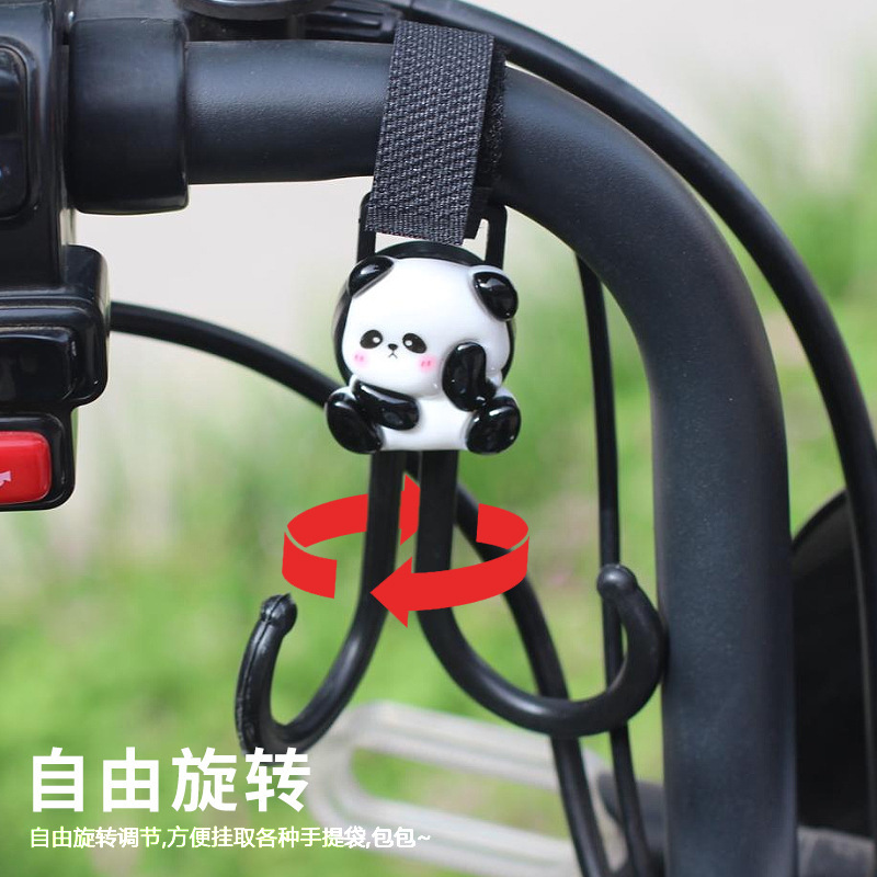 Gancho para coche eléctrico Gancho para colgar para motocicleta de carga universal delantero Gancho para llevar lindo panda