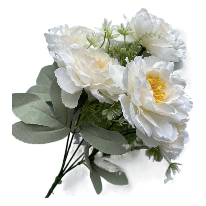 Nuevo 6-cabeza de onda peonía artificial ramo de boda de la carretera plomo conjunto falso flor hogar fotografía apoyos hecho a mano flor de seda