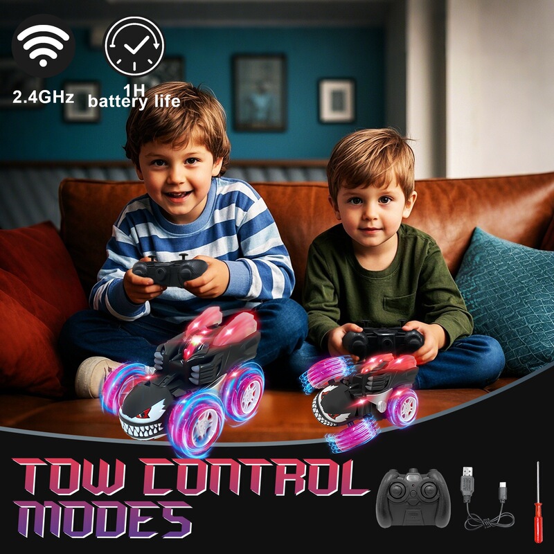 Cross-Border New Spider Remote Control Car 2.4g Light Remote Control Toy Light Remote Control Dump Truck Kidsren's Boy Toy