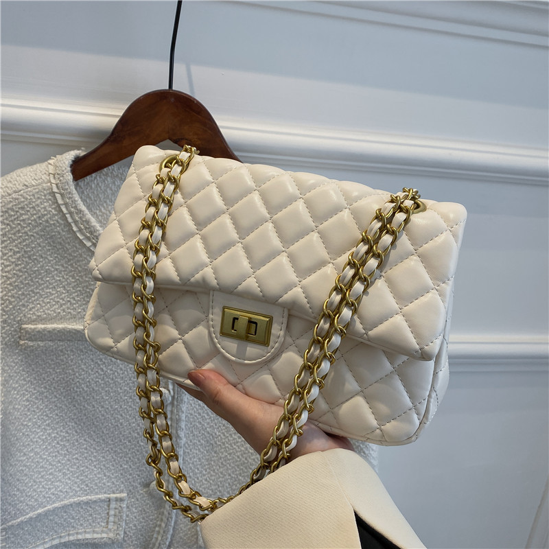 Bag Women 2023 New Style Small Fragrant Rhombus Chain Bag Women's Shoulder bag simple Korean fashion single shoulder Messenger bag_voghion.com