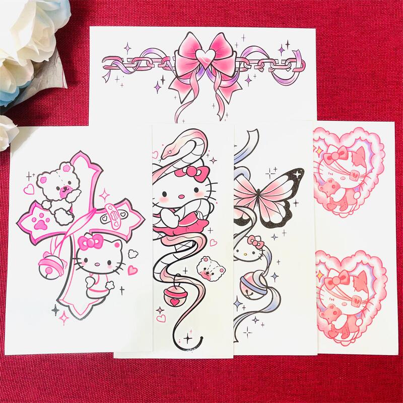 Cartoon KT Cat Flower Arm Tattoo Sticker Colorful Cute Ins Style Sweet Cool Girl Waterproof Long-lasting High-end Tattoo Sticker Cartoon KT Cat Flower Arm Tattoo Sticker Colorful Cute Ins Style Sweet Cool Girl Waterproof Long-lasting High-end Tattoo Sticker