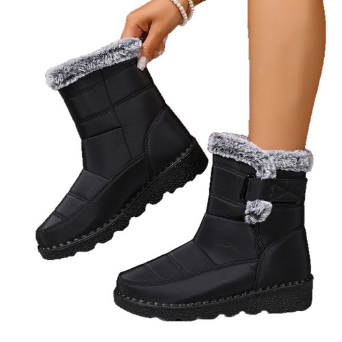 Winter Plus Size Women's Shoes with Fleece Warmth Women's Snow Boots with Thick High-Collared Cotton Shoes Women's Casual Boots