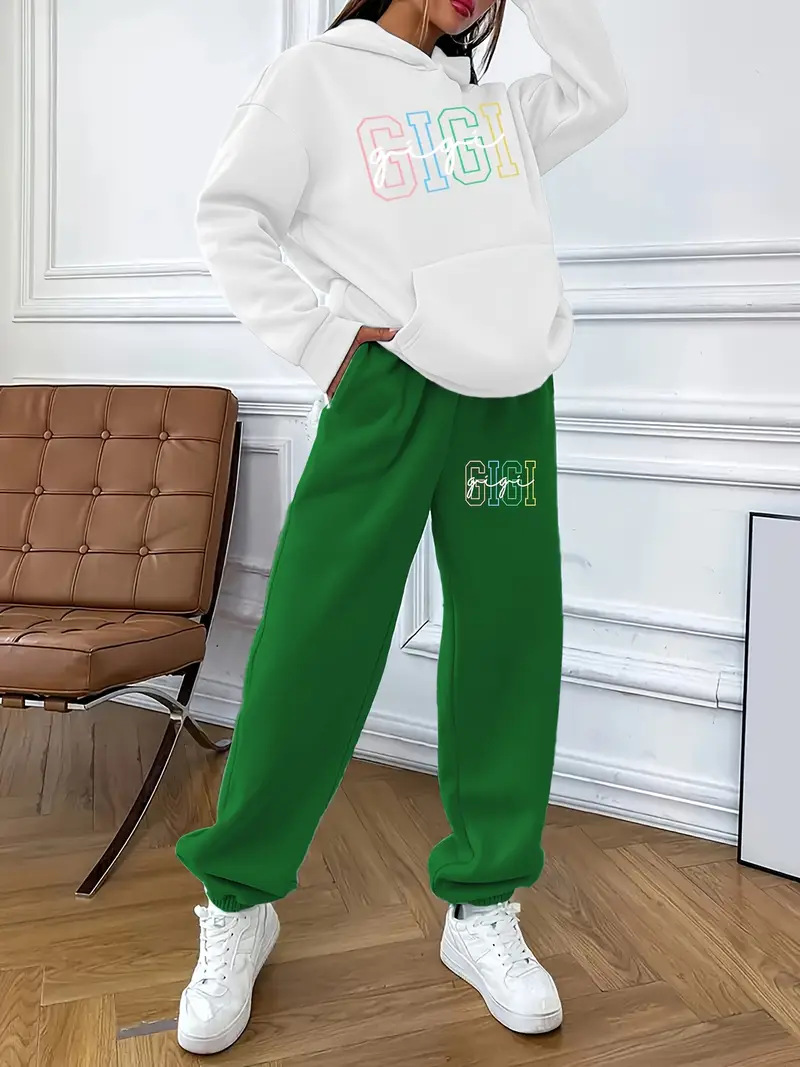 Conjunto casual mujer de sudadera con capucha y pantalón gigi_voghion.com