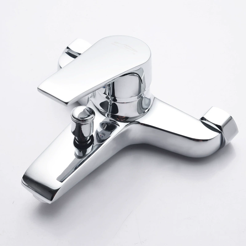 Copper bathtub Sanlian Large Cold and Hot Water Valve Copper Shower Sanlian Set Dark Installed Bathwater Water Large