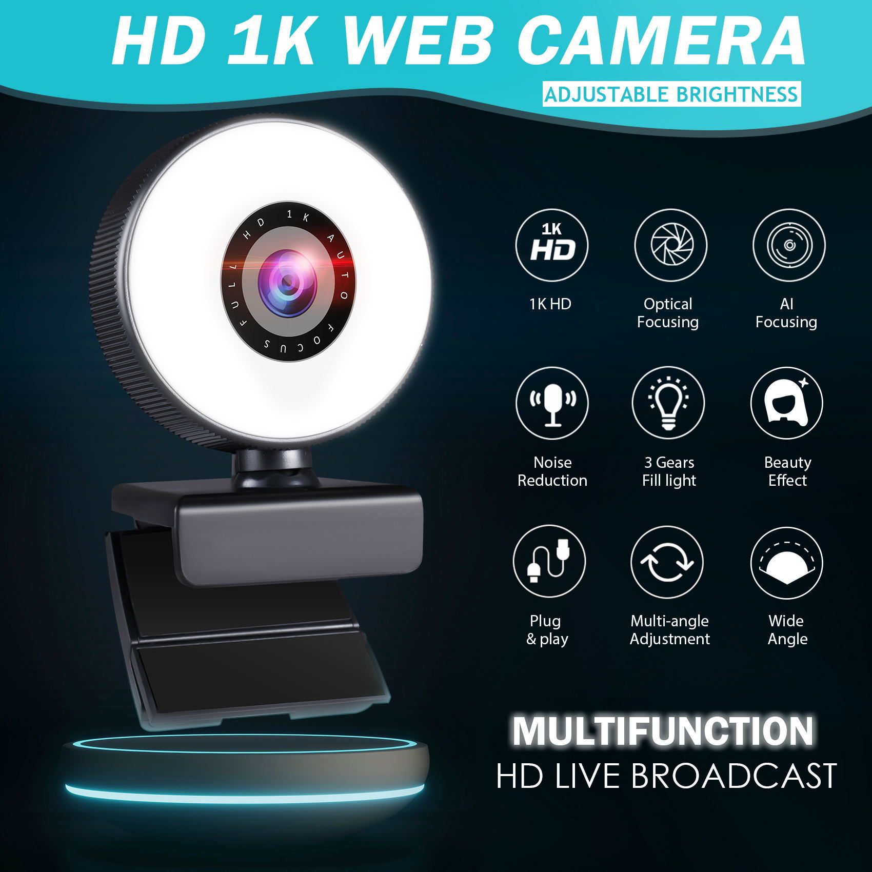 4K auto-focus webcam 2K driver-free