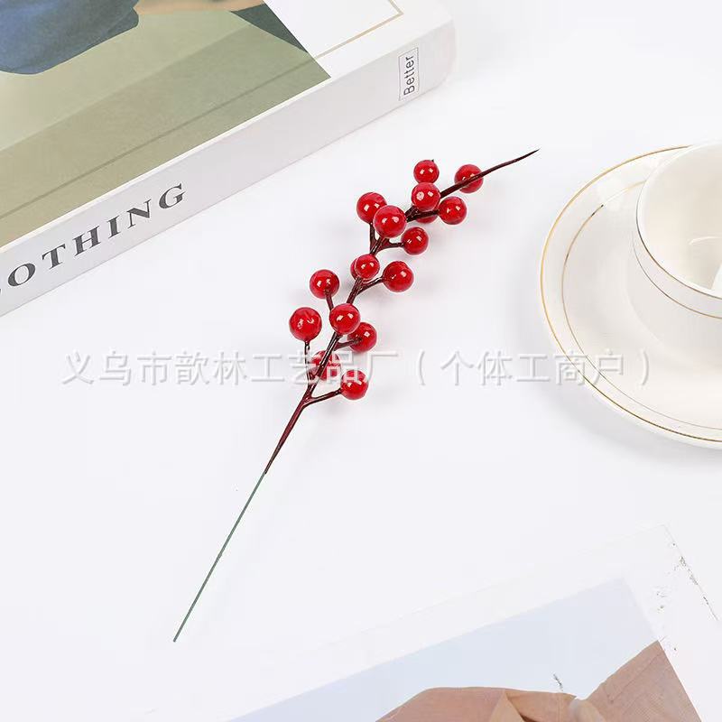 Ramas de Frutos Rojos Artificiales Plástico y PU para Bodas y Decoración del Hogar image 15