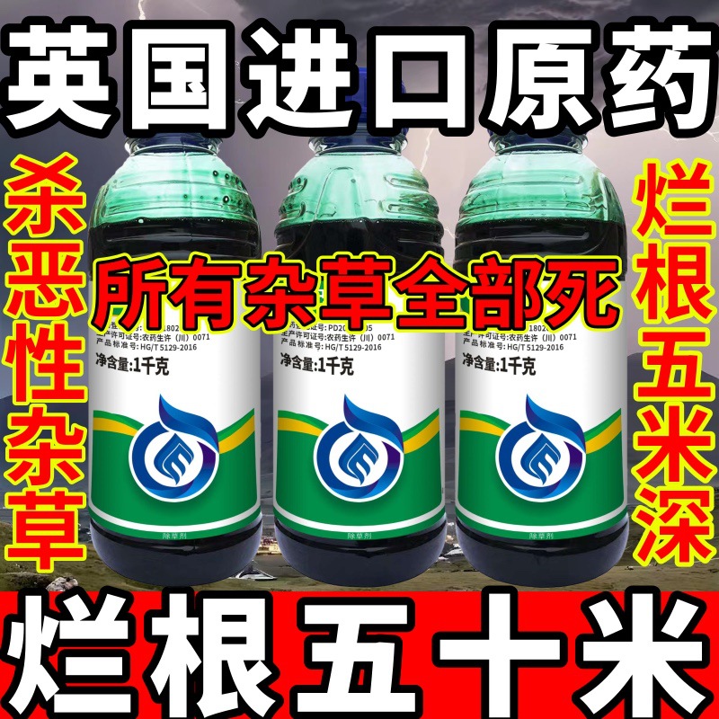 高浓度精草铵膦铵盐除草剂小飞蓬牛筋草斩草除根杂草英国进口原药