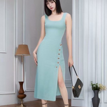 ���泬��Ư�����غ�ɫ������֯����ȹŮװ�ﶬ���¿��������ݳ�ȹ