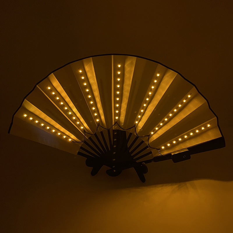 8-pulgadas luminoso ventilador luminoso colorido LED luminoso plegable ventilador bar discoteca fiesta escenario atmósfera props