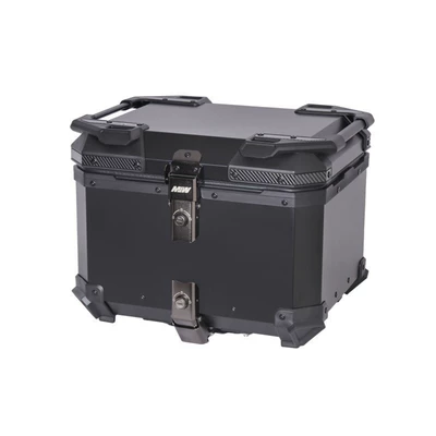 45L55Lmjw Supreme Edition Quick Release Motorcycle Aluminum Alloy Tail Box Electric Vehicle Trunk Side Box Waterproof Storage (Motorcycle trunk) - 45l02-flat-anodized-all-black-hydrographic-film-supreme-edition