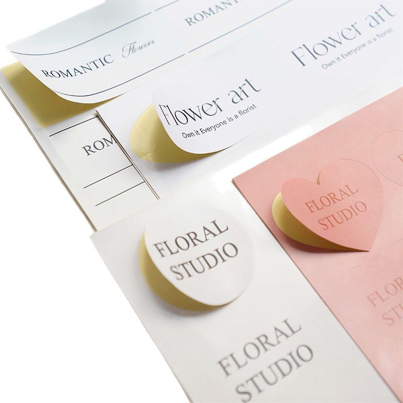Nuevo ramo pegatinas autoadhesivas en inglés pegatinas de flores etiquetas LOGO floristería de viscosa floral material de embalaje lote de bricolaje image 6