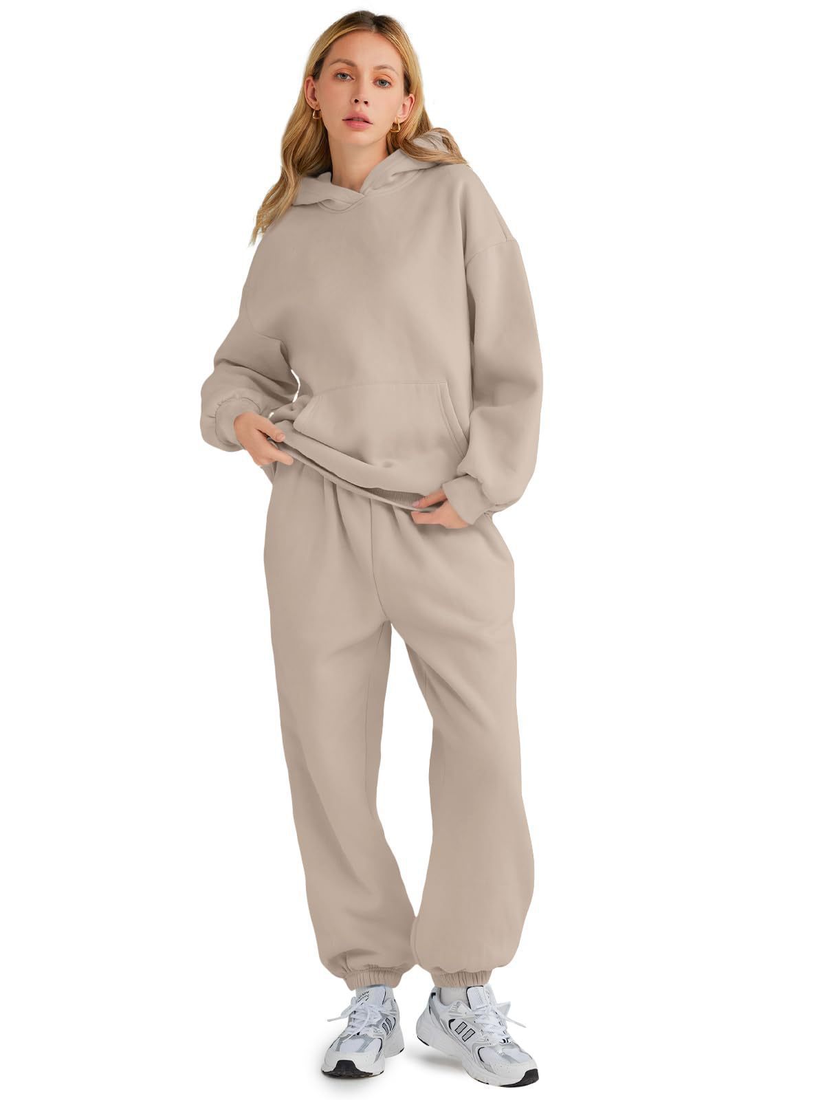 ActiveGo European And American Autumn Winter Women's Two-Piece Hoodie Loose Casual Long Pants Sportswear Set In Stock_desvips.com