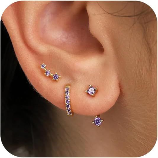 European American Cross-border Fashion Accessories, Versatile Copper Inlaid Colorful Zircon Elegant And Stylish Pierced_voghion.com