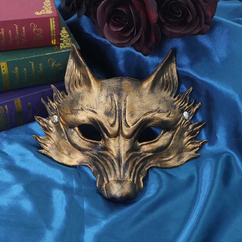 Show de baile de Halloween disfraz accesorios máscaras zorro fiesta animales mascaras de mitad de cara para hombres
