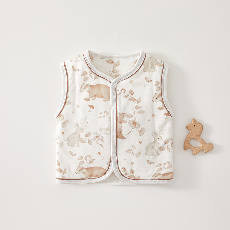 Baby chaleco de otoño y invierno vestido exterior chaleco de bebé hombre y mujer abrazadera de caballo de algodón caliente ropa de recién nacido para niños hombros
