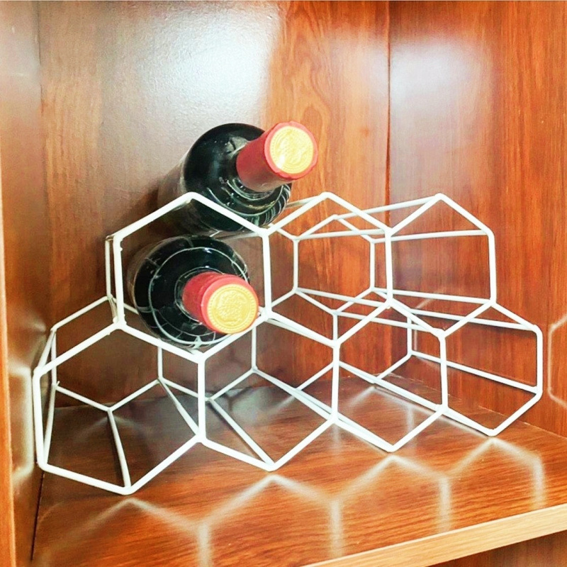Estante de vino doméstico estilo nórdico simple estante de vino almacenar estante de vino de metal forjado ligero de lujo image 9