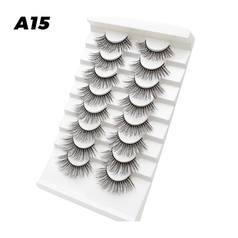 DINGSEN fuente transfronteriza fábrica pestañas falsas 8 pares de pestañas naturales gruesas de gran volumen LOGO