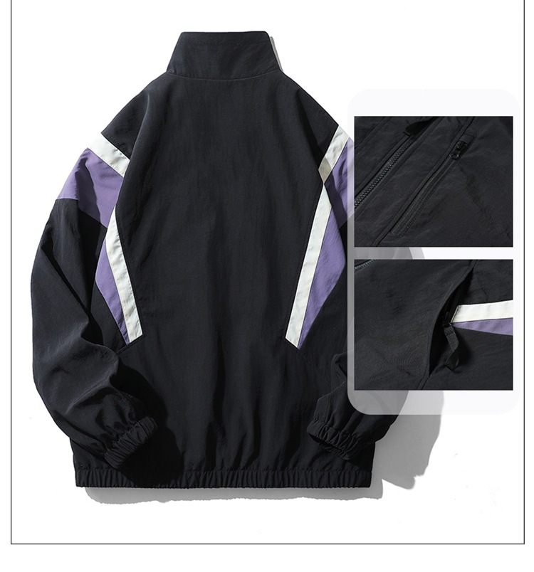 Spring 2023 new Instagram-style Hong Kong-style jacket for men, loose couple, trendy and casual color patchwork jacket for men pic 3