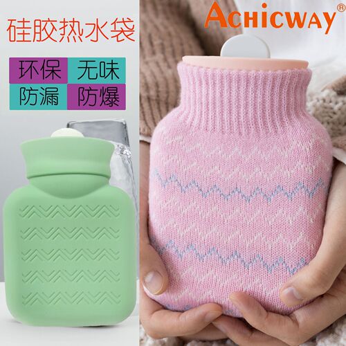 Silicone hot water bottle filled with water, explosion-proof hot water bottle filled with water, mini cartoon hand warmer bag, cute plush hand warmer wholesale