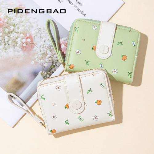  new cross-border women's wallet short girls card holder wholesale student zipper coin purse purse