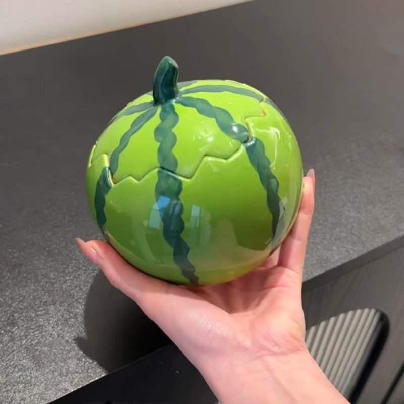 带盖特别的饭碗高颜值泡面碗好看甜品碗冰淇淋西瓜可爱陶瓷碗|undefined