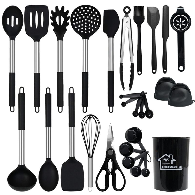 Amazon 28 piezas de cocina de silicona antiadherente de silicona de grado alimenticio conjunto de cocina al por mayor