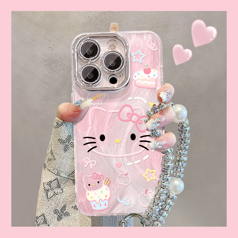 かわいい kt 猫 Apple 16promax 携帯電話ケース iphone13 スタンドブレスレット 15 フェザーヤーン 14 保護カバー|undefined