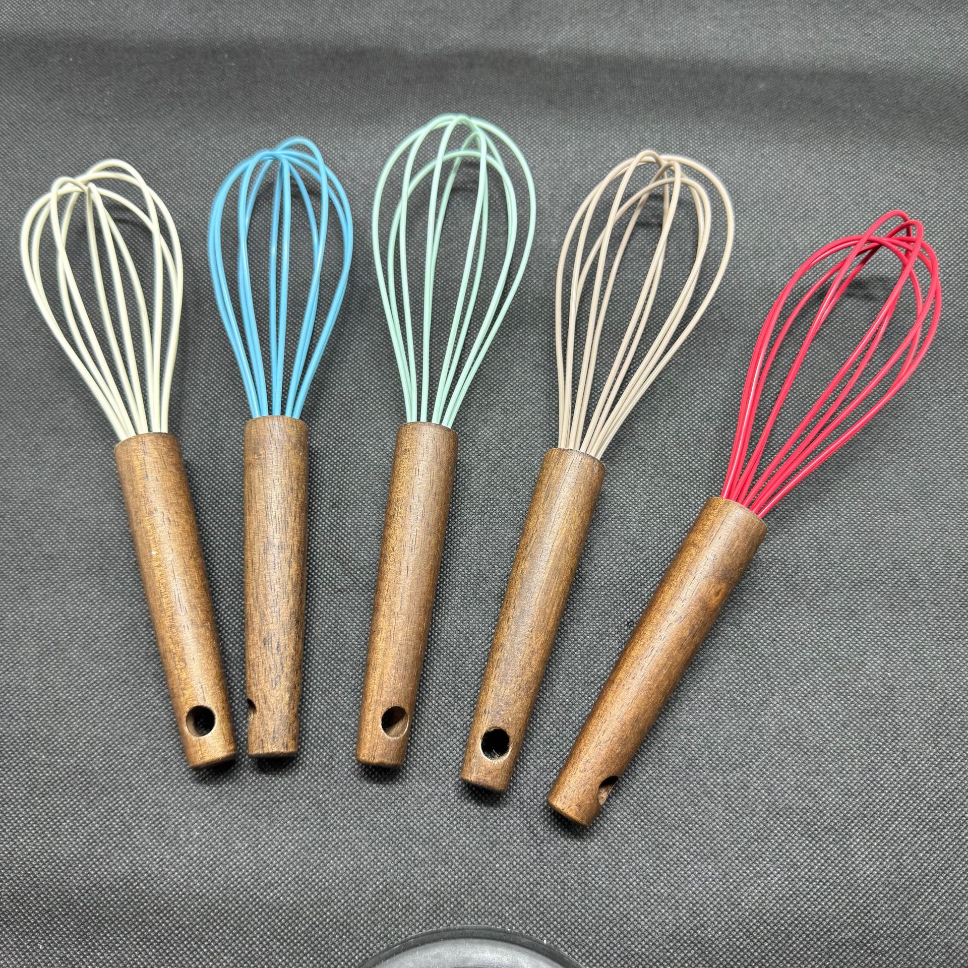 Silicone Manual Egg Beater With Stainless Steel Handle Tool_voghion.com