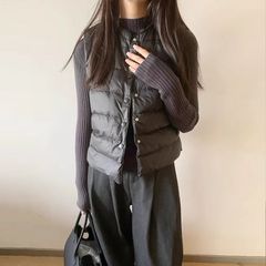 轻薄羽绒棉服马甲女2025年内搭女秋冬新款立领无袖棉服背心女马夹