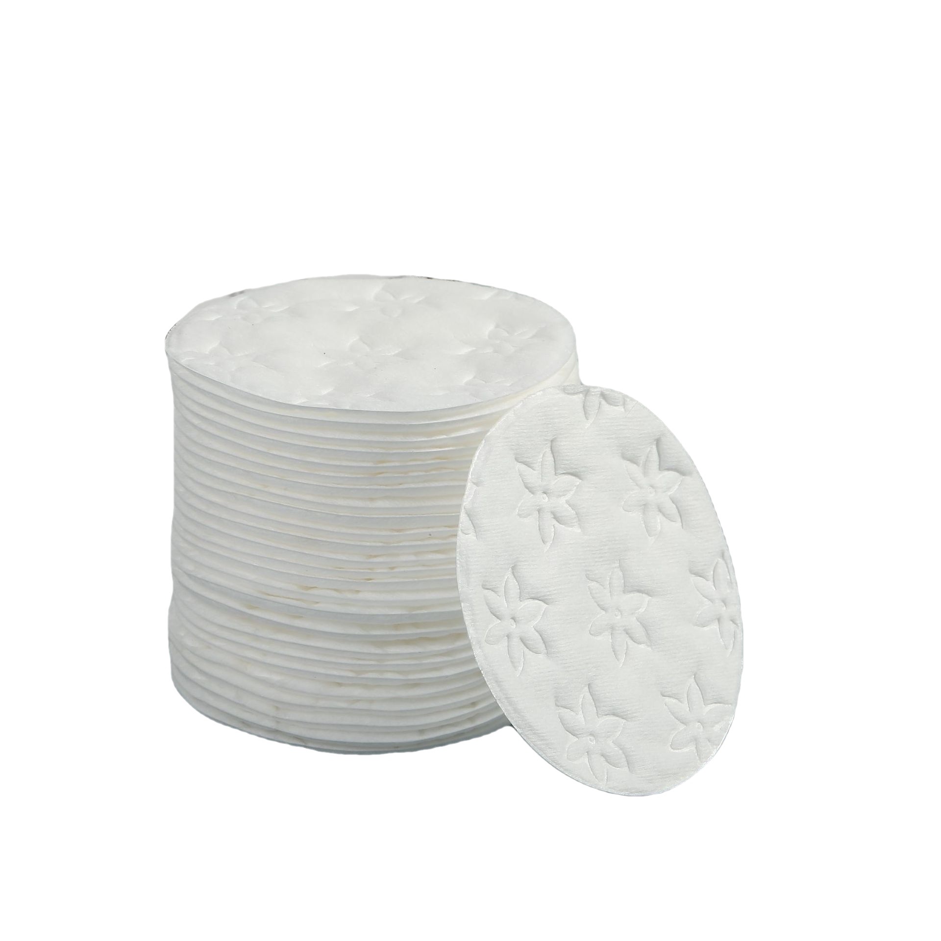 Fábrica de procesamiento a medida 100 piezas de algodón de maquillaje de doble efecto blanco húmedo al por mayor