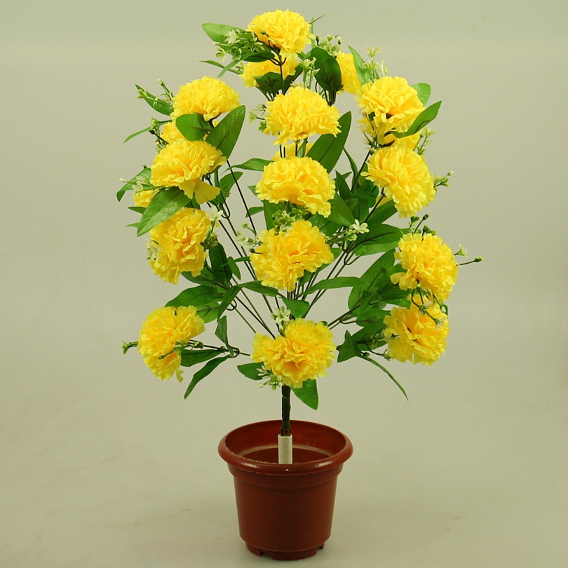 吉燕人造绢花厂 24头仿真康乃馨大花束 装饰造景插花盆景丁香把花|ms