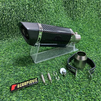 51MM universal 450SR 321R — Motorcycle exhaust pipe - fully-imitation-carbon-fiber-small-hexagonal-300mm-round-tail