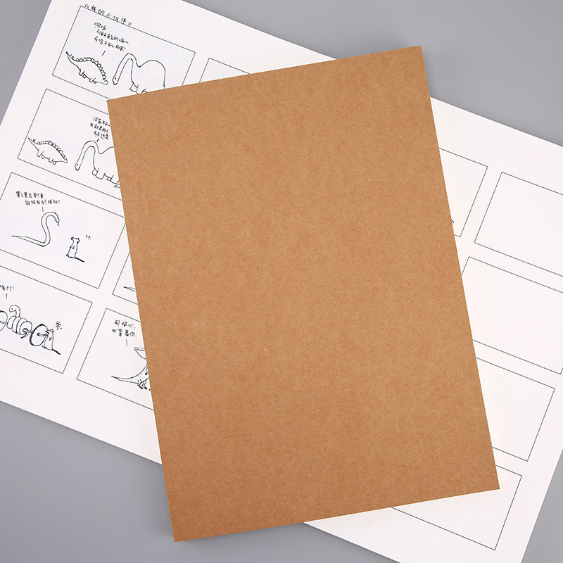Mo Yan A4 Libro de espejo dividido de papel kraft Cómics Pintura Creación Libro de escritura Libro de línea Libro de desnudos Libro conmemorativo