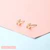 Earrings, golden small goods, silver needle, simple and elegant design, internet celebrity