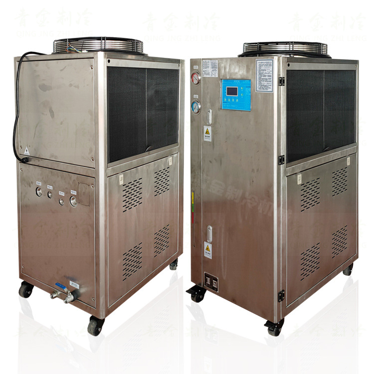 不锈钢机箱工业冷水机QX-3A-B食品设备配套冷却冰水机青金制冷牌
