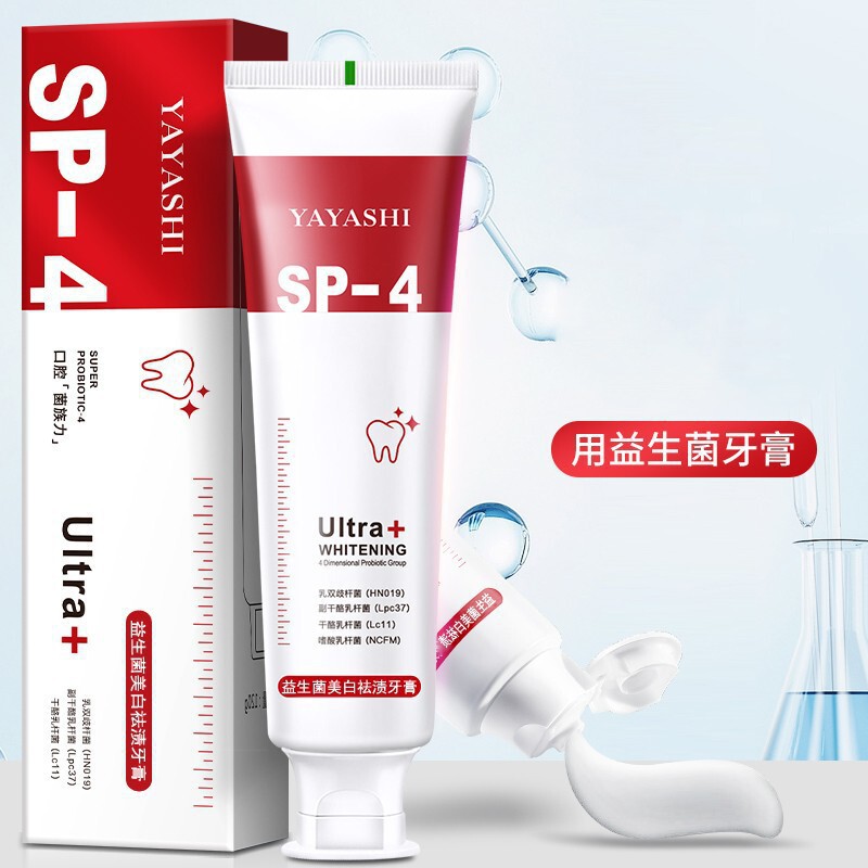 Douyinと同じSP-4プロバイオティクス ™ ホワイトニング歯磨き粉、爽やかな息、黄ばんだ歯の汚れを改善、ファミリーパック、男性と女性用 120g|undefined
