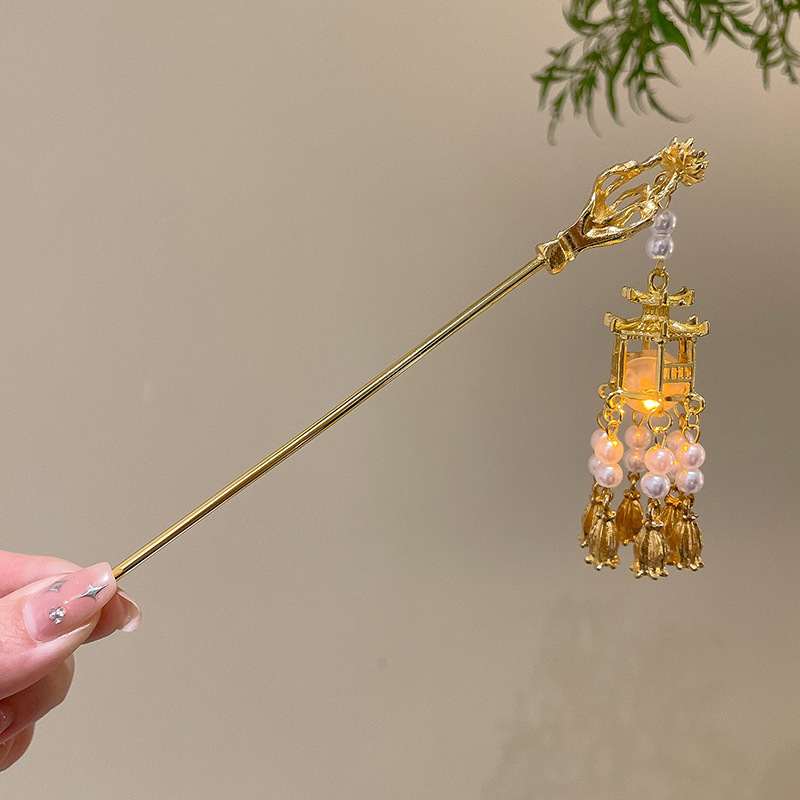 Horquilla de estilo antiguo nuevo estilo chino de alta gama Hanfu tocado estilo nacional borla horquilla paso a paso borla parte posterior de la cabeza horquilla hembra