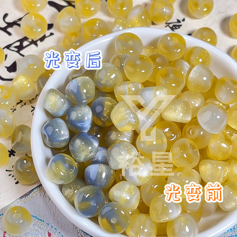 紫外線フォトクロミック樹脂特殊形状アップルビーズ手作り diy ブレスレットネックレスビーズルースビーズジュエリーアクセサリー|undefined