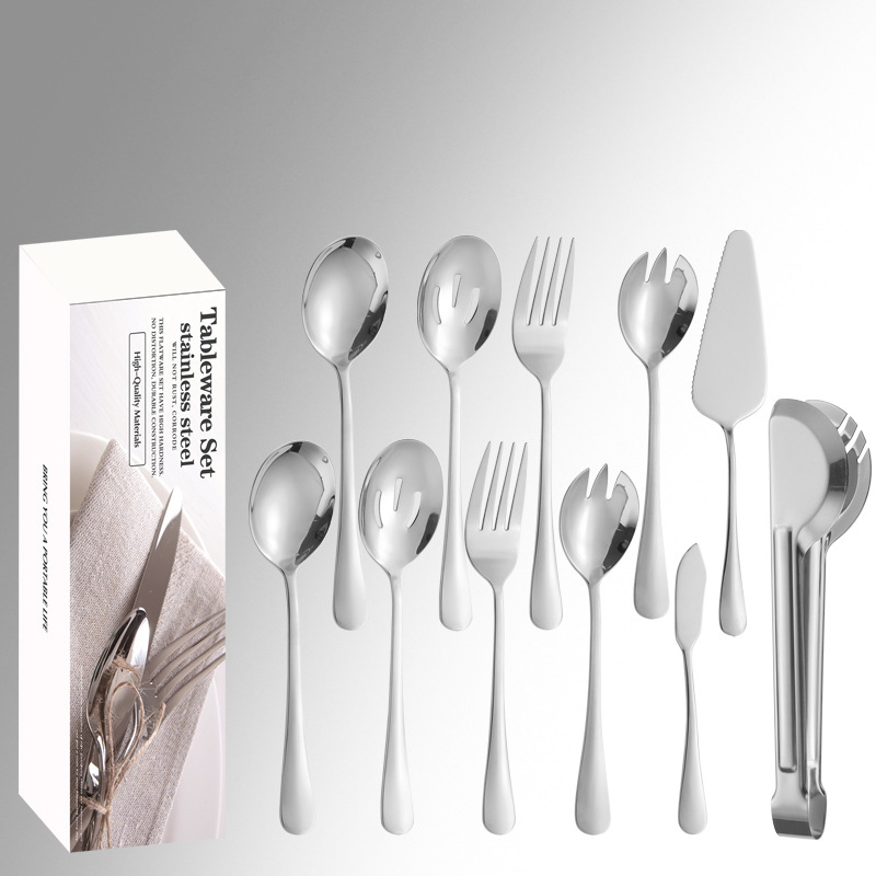 1010 Acero inoxidable vajilla piezas públicas traje/11 Hotel suministros buffet tenedor cuchara colador clip de comida