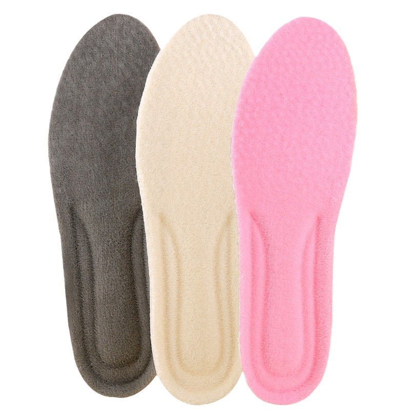 Plantillas de suela blanda no cansadas, plantilla de invierno engrosada y cálida, a prueba de frío y absorbente de sudor más plantilla de terciopelo, plantilla de algodón deportivo suave