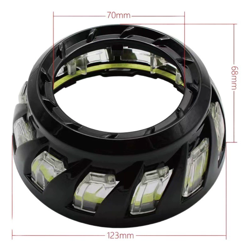 Автомобильный объектив с 3-дюймовой спиральной интегрированной крышкой Светодиодный монохромный двухцветный магический цвет апертуры декоративная крышка Капот