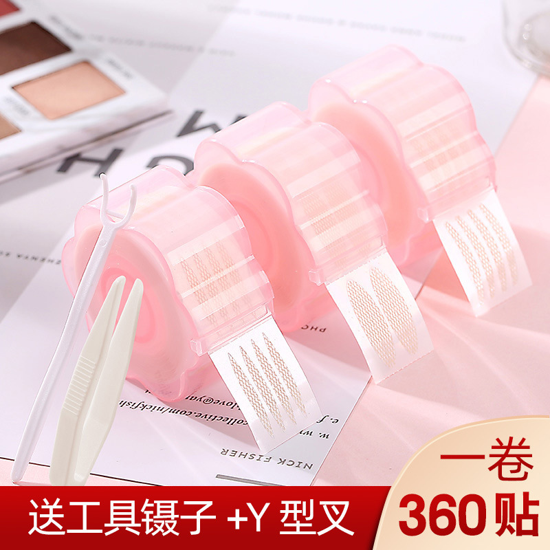 Water both sticky roll double eyelid stickers wholesale glue-free lace mesh giant invisible fiber eye stickers eyelid stickers