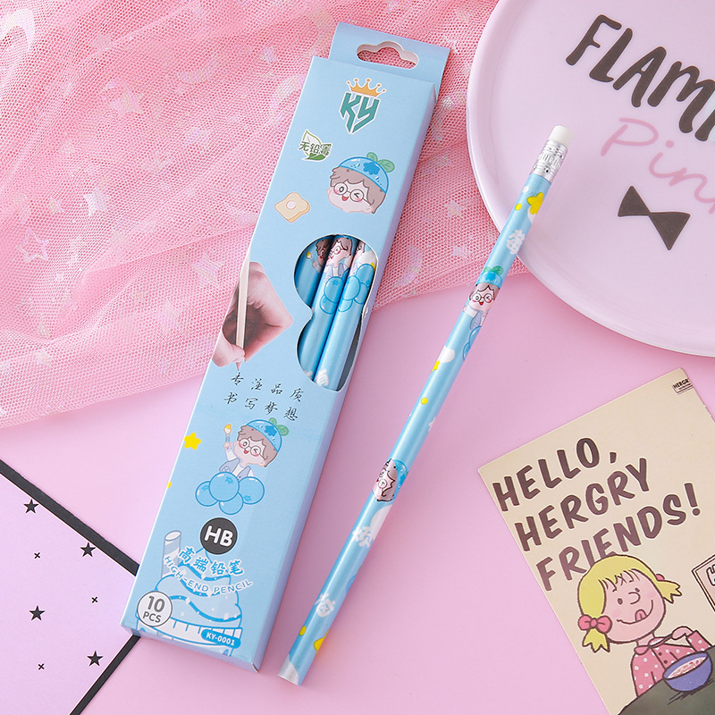 Lápices de caja de alto valor Papelería creativa Herramientas de escritura para estudiantes Práctica de caligrafía Lápiz de madera Lápiz triangular circular